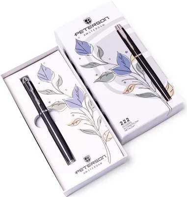 Productafbeelding van Peterson metalen pen, grijszilverkleurig, met zwarte inktpatroon