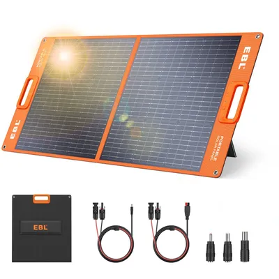Produktbild von EBL Solaranlage Faltbares 100W Solarmodul, Monokristallin, für Powerstation