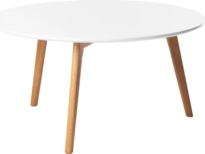 Produktbild von home24 Couchtisch - Eiche Teilmassiv - Matt Weiß