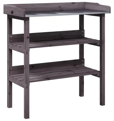 Immagine prodotto di Solidchoice - Tavolino da fioriera con ripiani in legno massello, dimensioni 78x38x82,5 cm