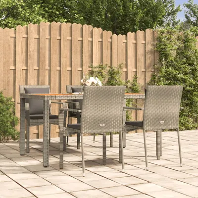 Image de BEI CLORIS Ensemble de meubles de jardin Balcon Ensemble de 5 pièces de jardin avec coussins Gris Poly rotin - Ensemble de meubles de jardin Nouveau6655606 2parcel