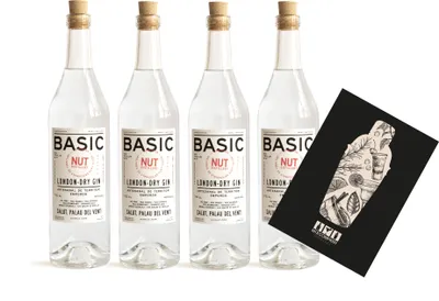 Produktbild von NUT 4er Set Basic London Dry Gin 4x 0,7L (40% Vol) NUT Destillery No Frills Gin 6 Botanicals- [Enthält Sulfite]
