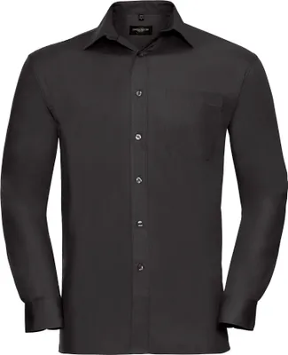 Image de Russell Homme Chemise / Chemise d'affaires manches longues BC2735 (4XL) (Noir)