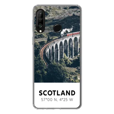 Produktbild von MuchoWow® Handyhülle Schutzhülle Hülle für Huawei P30 Lite Schottland - Zug - Sommer - Eisenbahn Silikon Softcase Handy Hülle - Handyhülle