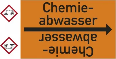 Produktbild von Dreifke® Rohrleitungsband Chemieabwasser, DIN 2403, ab Ø 15mm, orange/schwarz...