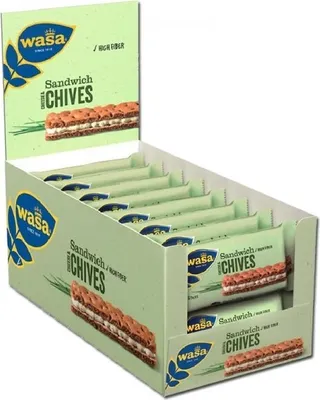 Produktbild von 24x Wasa Sandwich Käse Schnittlauch, Knäckebrot 37G Riegel
