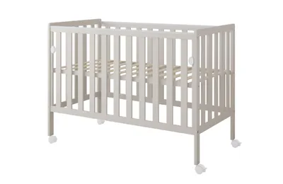 Produktbild von ZEE BAMBI Kaschmir Beistellbett Baby mit Rollen 120x60 cm Tragbar Babybett Verstellbarer Stubenwagen Kinder Bett 3-fach Höhenverstellbar