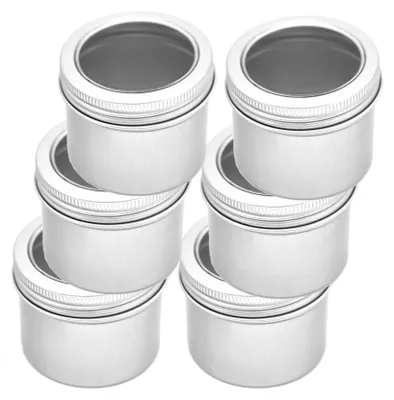 Produktbild von 6 Aluminium-Dose rund mit Deckel leer Metalldosen Schachtel Variantenwahl
