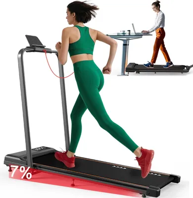 Immagine prodotto di Tapis roulant per uso domestico - Walking Pad - Inclinazione regolabile - Pieghevole - Display - Altoparlante - Superficie di corsa 80–120×30–50 cm - Nero
