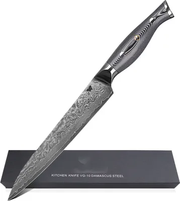 Zdjęcie produktu dla Nóż szefa kuchni damasceński 20 cm 67-warstwowa stal damasceńska z pudełkiem prezentowym firmy WOLFCUT