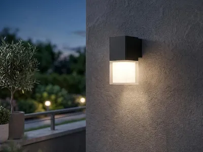 Produktbild von Smartwares OOL-50016, Wandbeleuchtung für den Außenbereich, Schwarz, Aluminium, IP44, Garten, Wandmontage