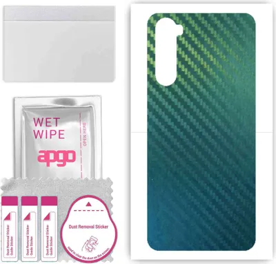 Produktbild von apgo Rückseite Schutzfolie, Skin, kompatibel mit OnePlus Nord, Hinten Displayschutzfolie aus Vinylfolie, kratzfest, einfache Montage - Kohlenstoff-Chamäleon CAKA1