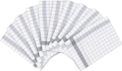 Produktbild von Ross Exclusiv 10 X Geschirrtuch im Set Hochwertige Bordüre für eleganten Look, Flächengewicht von 260 g/m2 für hohe Saugkraft, Pflegeleicht und vielseitig einsetzbar