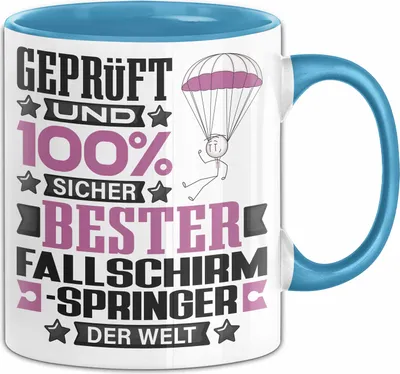 Produktbild von Fallschirmspringer Geschenk Lustiger Spruch für Fallschirmspringer Geschenkidee Bester Fallschirmspringer Der Welt (Blau)