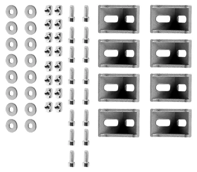 Produktbild von 8-teiliges Befestigungsmaterial für Aluminiumprofile 40 x 40 mm