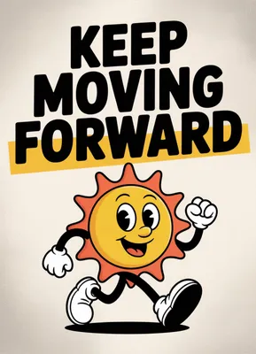 Produktbild von Plakat 13x18cm Motivationsaffirmation Retro Vintage für das Wohnzimmer Keep Moving