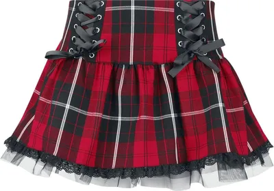 Produktbild von Hell Bunny Rock Damen Quinzel Skirt schwarz/rot S