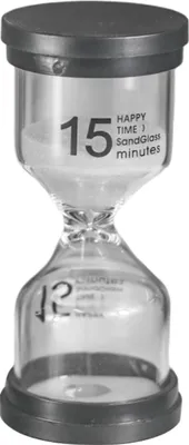 Produktbild von 1/3/5 Minuten Sanduhr mit schwarzer Abdeckung, Kindergarten-Geschenk, Bürsten, kleine Sanduhr, Timer, kreative Dekoration, Ornamente