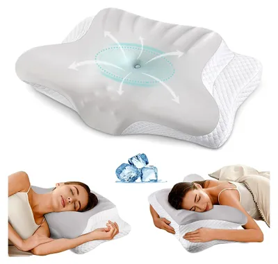 Produktbild von Nackenkissen zur Schmerzlinderung - Ergonomisches Memory Foam Kissen für den Schlaf, Kühlkissen zur Nackenstütze, orthopädisches Kissen