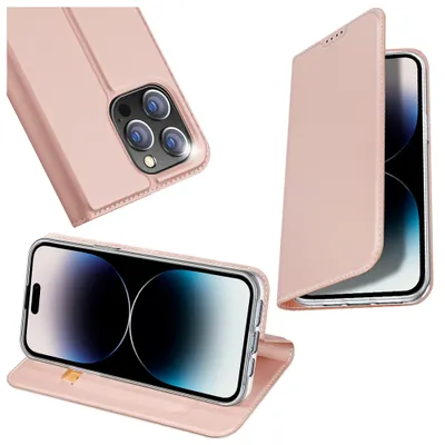 Produktbild von Dux Ducis Skin Pro iPhone 15 Pro Max Hlle mit Flip und Wallet - Rosa