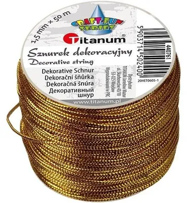 Produktbild von Sznurek metalizowany z rdzeniem 1.5mmx30m złoty