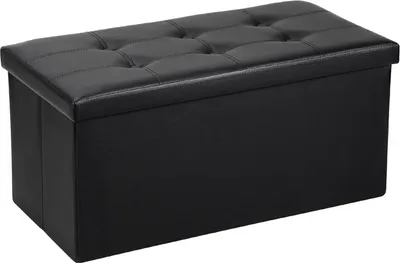 Obrázek produktu pro Jopassy stolička sedák lavice skládací s úložným prostorem, úložný box, odnímatelné víko 76x38x38cm černá