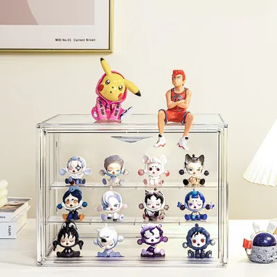 Produktbild von Creliv Vitrine Stapelbar, Transparent Acryl Schaukasten mit Tür (1-St., 36x26,5x22cm) für Figuren, Modelle, Tasche, Schuhe