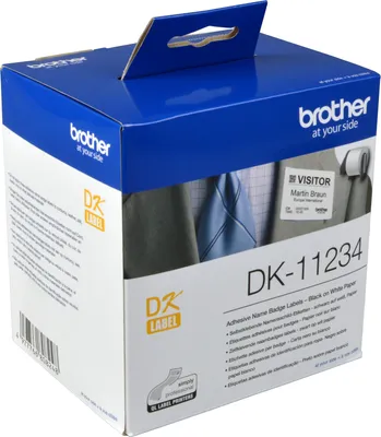 Produktbild von Brother DK-11234, Weiß, Selbstklebendes Druckeretikett, Entfernbar, Rechteck, Brother QL, 8,6 cm