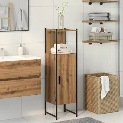 Produktbild von "2026 Promotion" Badschrank - Badezimmerschrank - Artisan-Eiche 33x33x120,5 cm Holzwerkstoff - Badezimmer CC31854