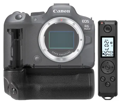 Produktbild von Batteriegriff für Canon EOS R5 R6 R6 Mark II Inkl. Timer-Fernauslöser wie BG-R10 kompakter Handgriff