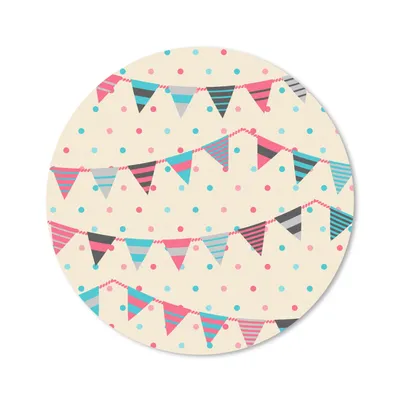 Produktbild von MuchoWow® Mauspad Mousepad Girlanden - Muster - Pastell 20x20 cm - Mousepads - Maus Mat - Pad - Mausunterlage - Schreibtischmatte