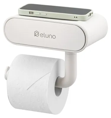 Immagine prodotto di Portarotolo 2 in 1 eluno ZINOLA - con ripiano e cassetto, bianco crema