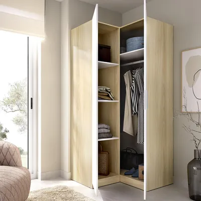 Immagine prodotto di Luber - Guardaroba 2 Ante, 95x204h cm Bianco, Appendiabiti