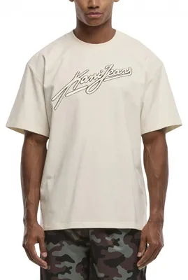 Image de T-shirt oversize en jean pour homme Karl Kani, blanc