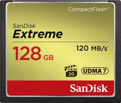 Produktbild von SanDisk Extreme CompactFlash-Speicherkarte - 128 GB