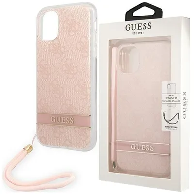 Produktbild von Guess GUOHCP14MH4STP iPhone 14 Plus 6,7  rosa / rosa Hardcase 4G Print Strap Handyhülle