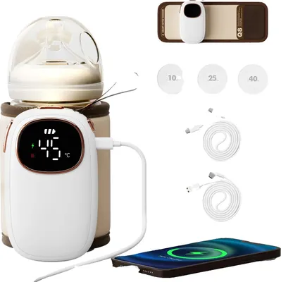 Obrázek produktu pro Ohřívač kojeneckých lahví, USB nabíjení, rychlý ohřev, BÍLÝ