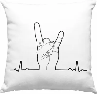 Produktbild von Trendation - Heavy Metal Geschenk Männer Lustig Deko-Kissen mit Füllung 40x40 Herzschlag Rock Death Metal Geschenkidee Musik (Grün)