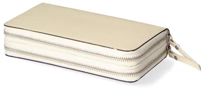 Obrázok produktu pre Dámska peňaženka s dvojitým zipsom, z kože Palmellato, farba béžová/taupe