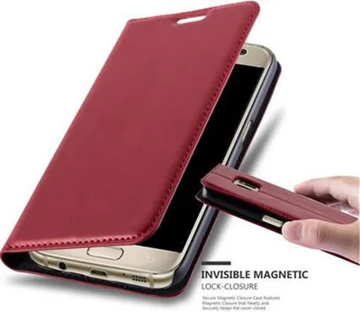 Immagine prodotto di Cadorabo custodia per Samsung Galaxy S7 custodia protettiva in rosso custodia per cellulare cover chiusura magnetica