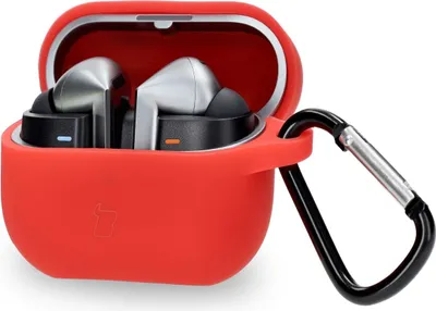 Produktbild von Silikonowe etui z karabińczykiem Bizon Case Headphone Silicone do Galaxy Buds 3/3 Pro, czerwone