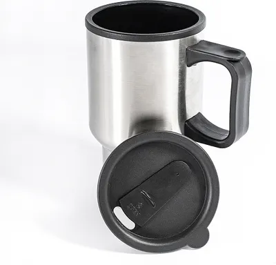 Produktbild von Kochmann Edelstahl Thermobecher 450 ml mit Deckel – BPA-frei mit doppelwandiger Isolierung – Hält Getränke heiß & kalt – Ideal für Auto, Reisen & Büro