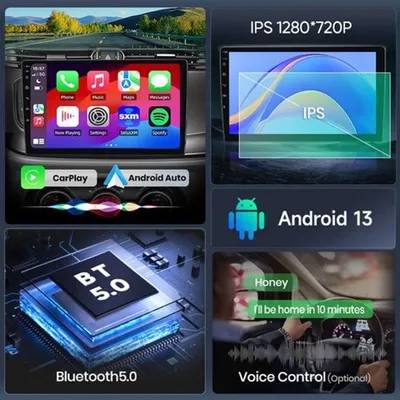 Imagen del producto de Radio para coche con pantalla IPS de 9 pulgadas y sistema Android 13 para conectividad inalámbrica