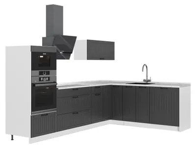 Obrázek produktu pro Rohová kuchyň Vicco Fame-Line Tmavě šedá/Bílá 287 x 51.6 cm bez pracovní desky, Model 63532