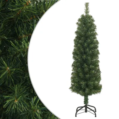 Obrázok produktu pre Úzky umelý vianočný stromček so stojanom, zelený 120 cm, PVC