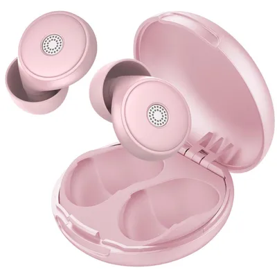 Obrázek produktu pro Špunty do uší na spaní - 45 dB, opakovaně použitelné silikonové špunty do uší s 8 různými nástavci a cestovním pouzdrem, barva růžová