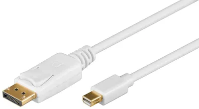 Zdjęcie produktu dla Goobay | Kabel DisplayPort | Męski | 20-pinowy DisplayPort | Męski | Mini DisplayPort | 1 m | Biały