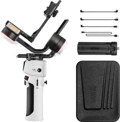 Produktbild von ZHIYUN CRANE-M3S Standardkamera-Handheld, 3-Achsen-Gimbal-Stabilisator, integriertes LED-Fuelllicht, PD-Schnellladebatterie, Mini-Stativ-Tragetasche fuer spiegellose DSLR-Kamera