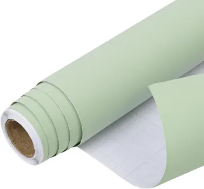 Zdjęcie produktu dla Samoprzylepna tapeta, kolor zielony, matowy, wymiary 44 cm x 3 m, folia winylowa, do mebli