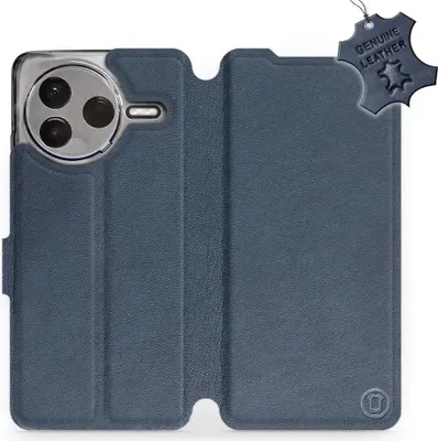 Zdjęcie produktu dla Skórzane etui na telefon komórkowy Xiaomi POCO F7 Pro, Mobiwear Leather, ciemnoniebieskie